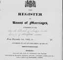 MARRIAGE 1823 Marriage Banns in Anstey (Anstye) front page to list of Skegg's births