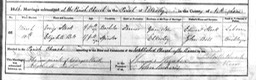 Marriage 1856 Elizabeth Bell and George Slack 10th March 1856 Original Certificate