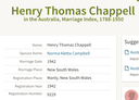 Marriage 1942 Henry Thomas Chappell (son of Jessie Bell) to Norma Aletta Campbell