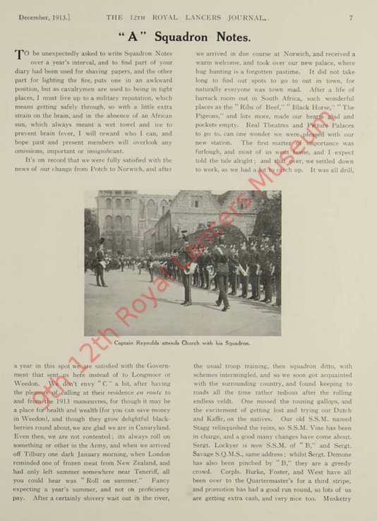 Military 1913 Thomas Bell and Journal 12th Lancers at Norwich p4