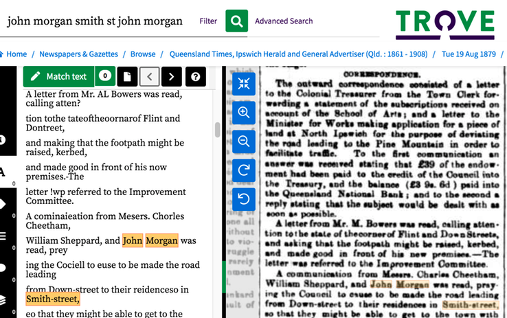 Smith St 1879 John Morgan and correspondence to council re his residence in Smith St North Ipswich