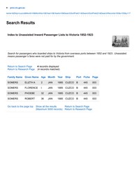 Travel Immigration 1885 Robert and Phoebe Somers Melbourne on Cuzco transcription