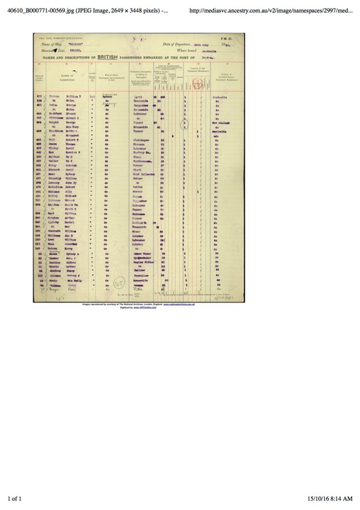 Travel Immigration 1912 Robert Bell London to Sydney Slatelayer not accompanied by wife