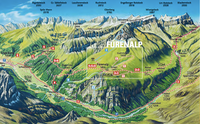 Engelberg and Map of Furenalp Bahn to Furenalp