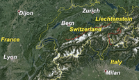 Large Overview Google Earth Walking Switzerland and Italy 2015