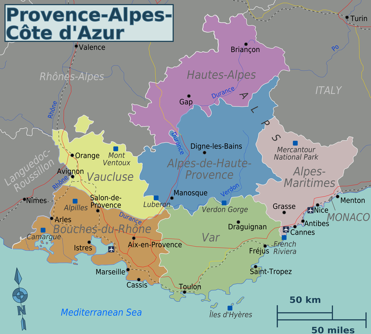 Alps map Provence