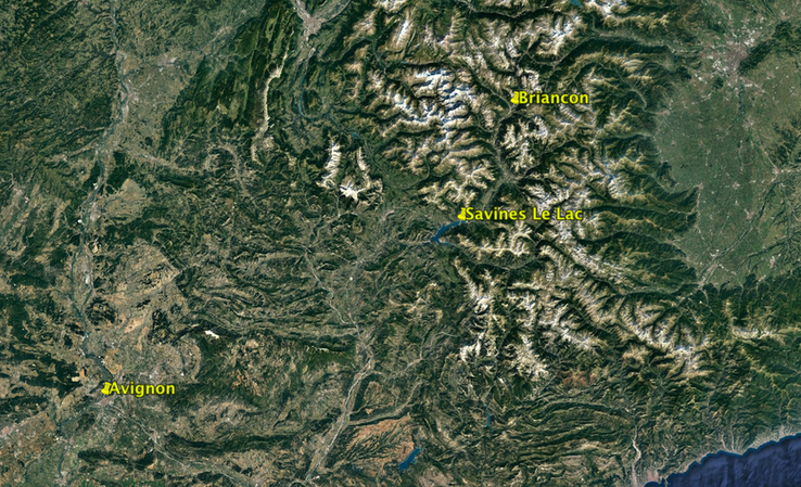 Google Earth Avignon, Savines Le Lac, Briancon