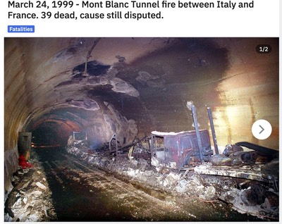 Pont St Martin August 15th Mont Blanc Tunnel Fire 1999