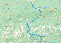 Map Munich to Rifugio Gallina