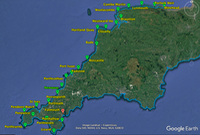 Route Map Google Earth SWCP Minehead to Falmouth