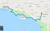 Route Map Marazion to Helston