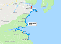 Route Map Porthallow to Falmouth