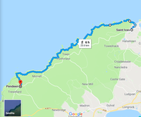 Route Map St Ives to Pendeen