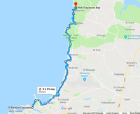 Route Map Treyarnon to Newquay