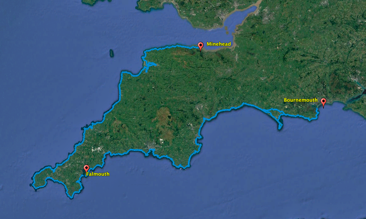 South West Coast Path track for 2023 route planning